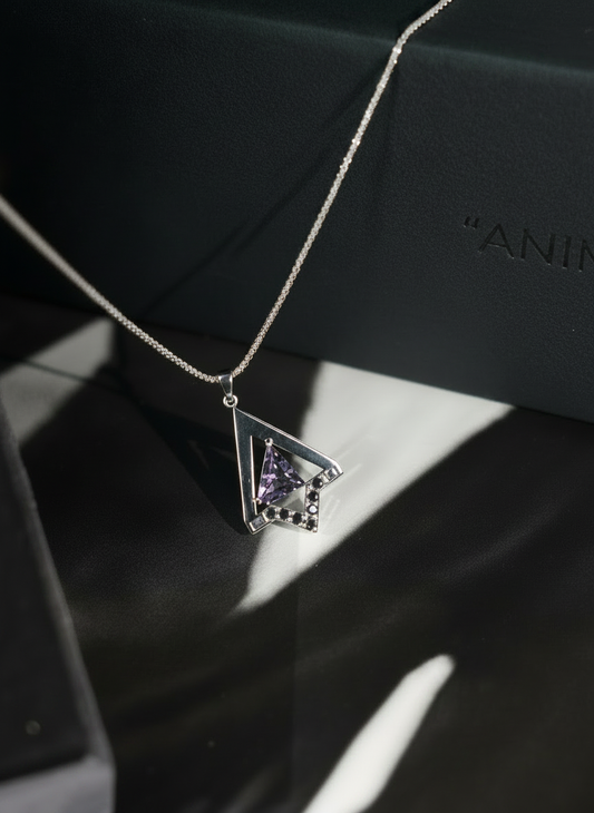 Geometric Spinel Pendant in Solid 9k