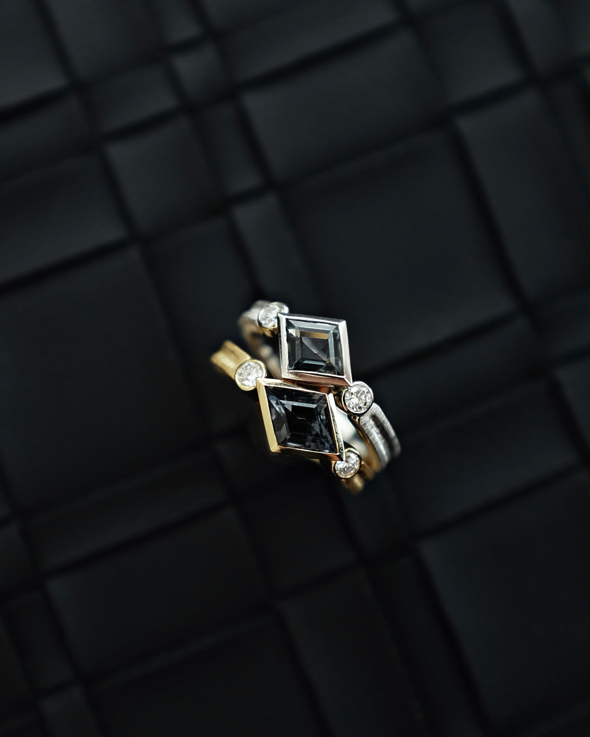 The Black Monologue Grey Spinel Pinky Ring in Solid 18k