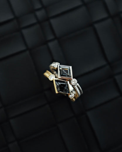 The Black Monologue Grey Spinel Pinky Ring in Solid 18k