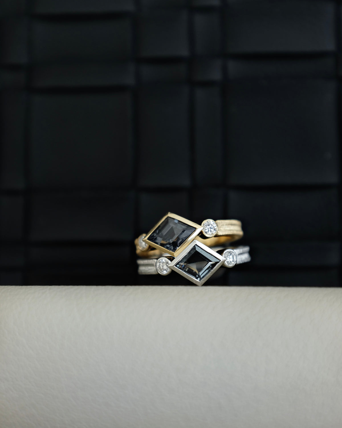 The Black Monologue Grey Spinel Pinky Ring in Solid 18k