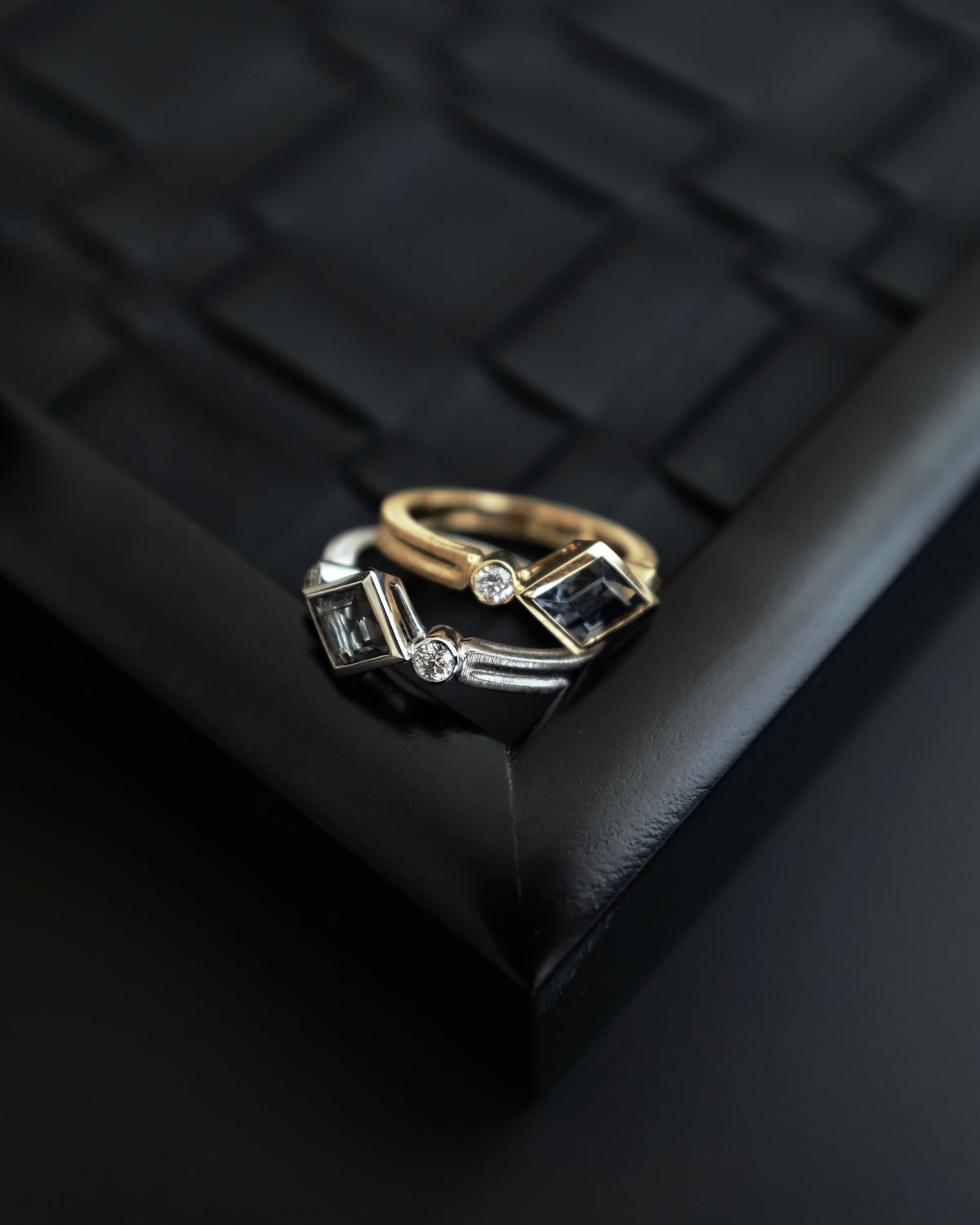 The Black Monologue Grey Spinel Pinky Ring in Solid 18k
