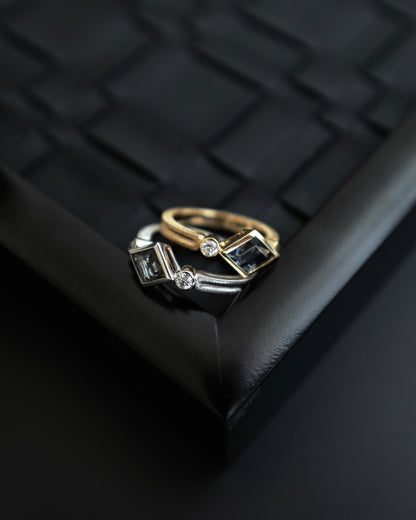 The Black Monologue Grey Spinel Pinky Ring in Solid 18k
