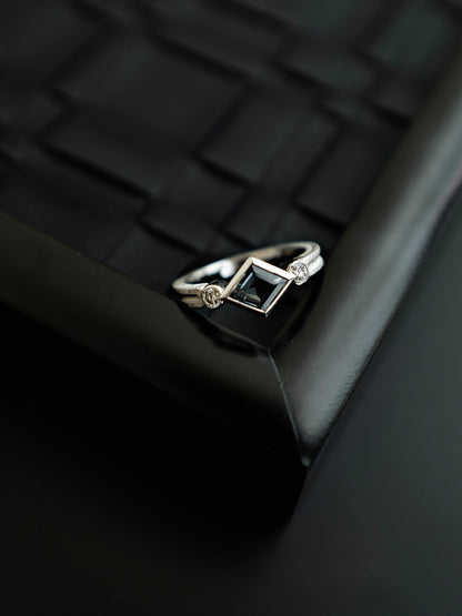 The Black Monologue Grey Spinel Pinky Ring in Solid 18k