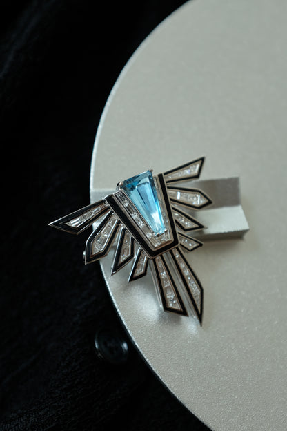 The Atelier UNO Santa Maria Aquamarine Brooch/Pendant in Solid 18k